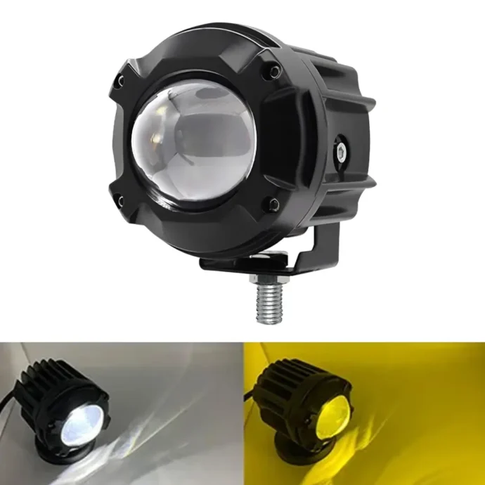 ⁦PROJECTEUR ANTIBROUILLARDS MOTO LED 12V 24V LOUPE PAIR⁩ - الصورة ⁦2⁩