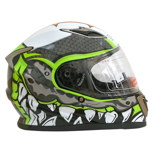 CASQUE MACHOIRE L ( 59-60cm ) GRIS/VERT NÉON