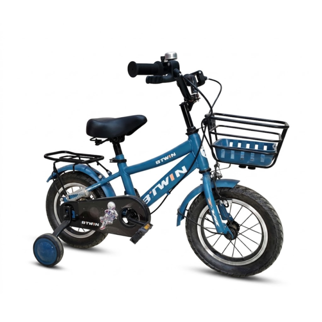 VÉLO 12" B-TWIN Vélo Enfant Bleu avec Stabilisateurs (2-4 ans)